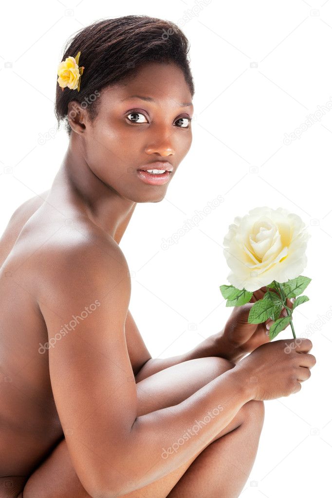 3d nude ... depositphotos 7895234 Slender young black woman posing nude 3d nude ...