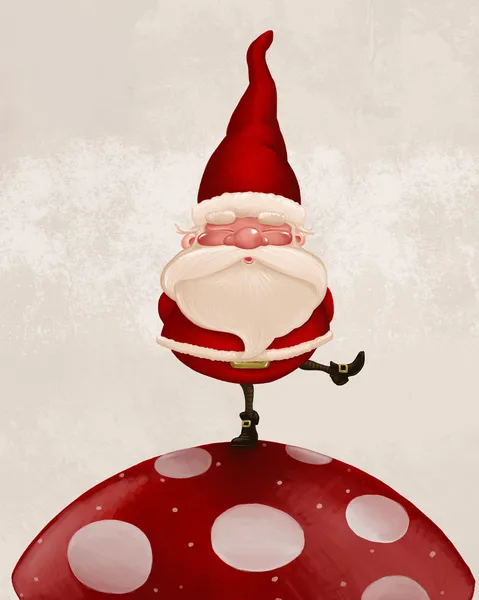 Santa Claus sobre hongos — Foto de Stock
