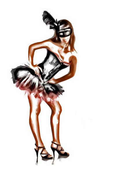 Rysunek szkic tancerz — Zdjęcie stockowe