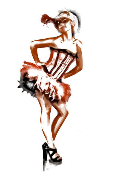 stock image Drawing a sketch of a dancer