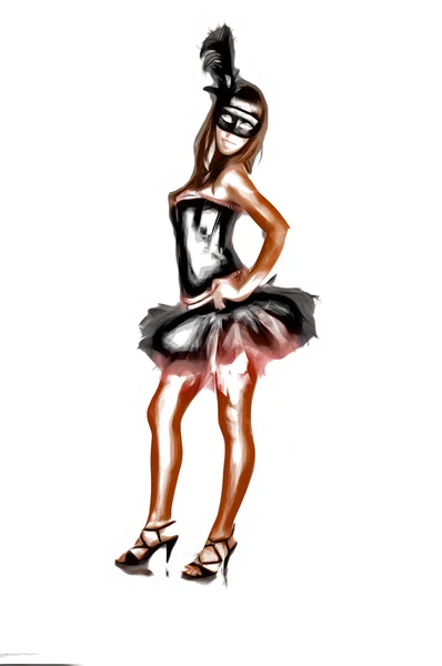 stock image Drawing a sketch of a dancer